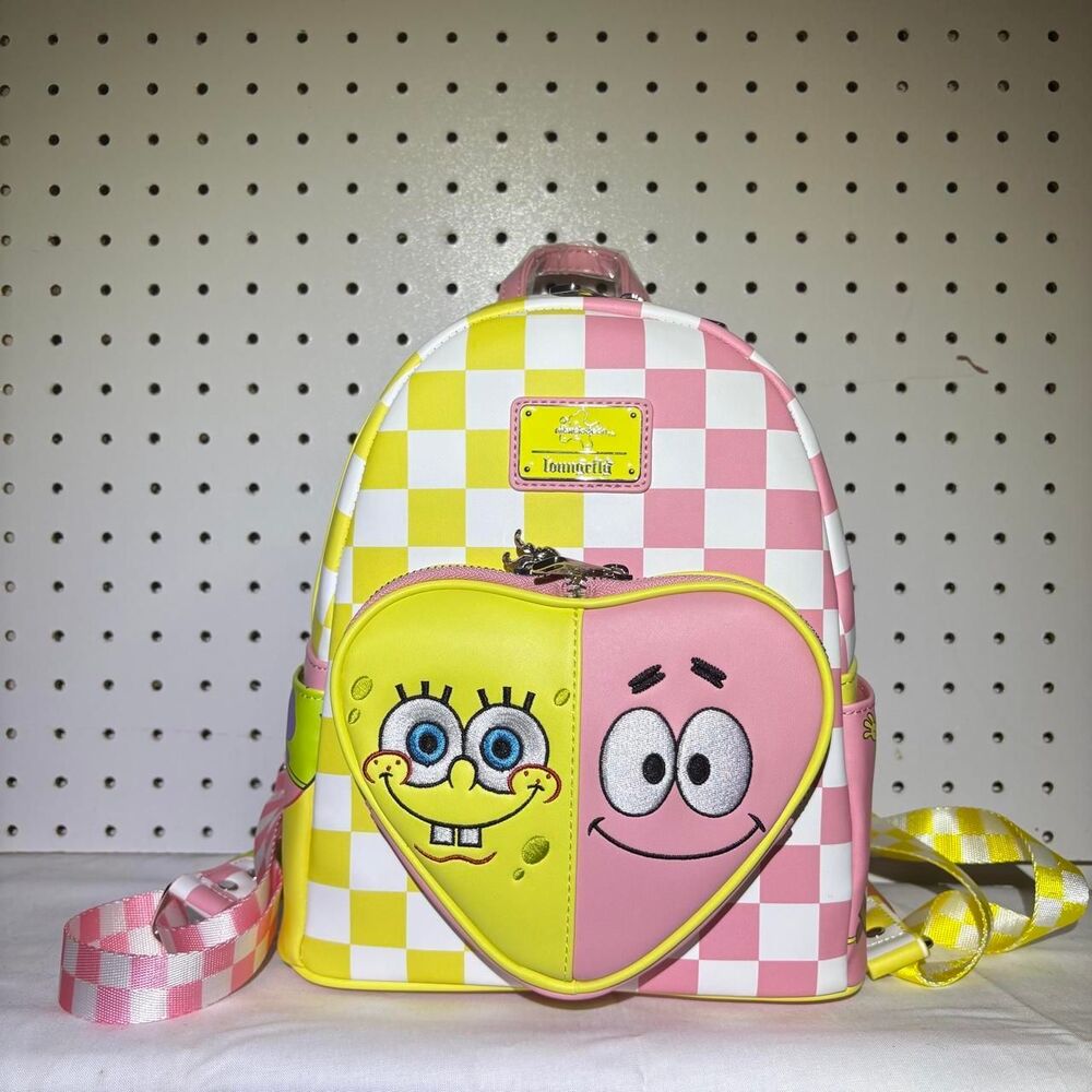 Loungefly SpongeBob SquarePants Patrick Star Checkered Heart Mini Backpack